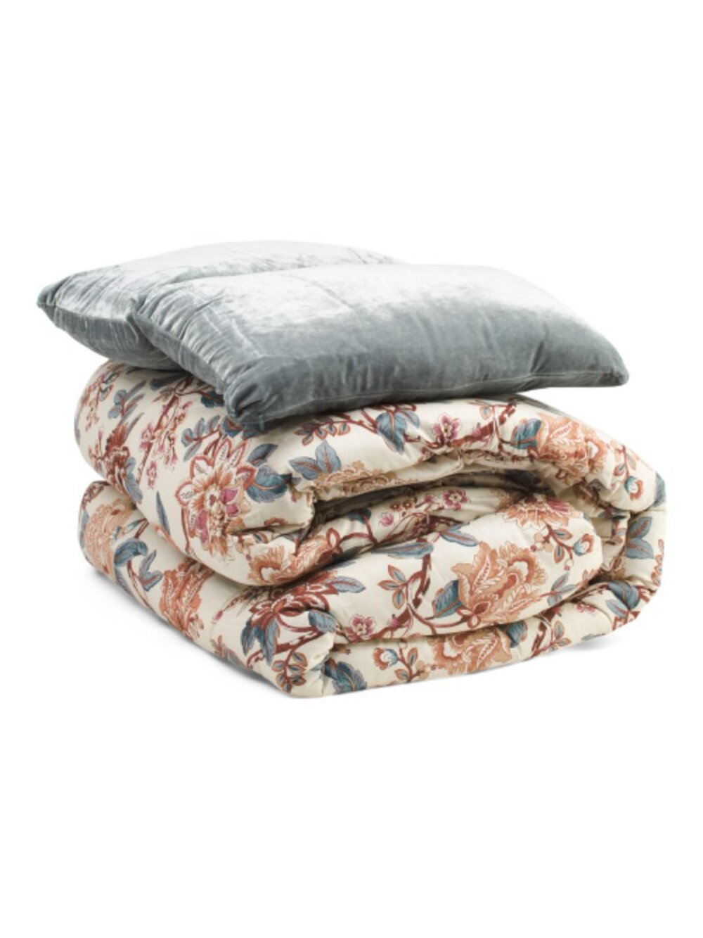 NICOLE MILLER 5pc Cotton Percale Floral Comforter Set - Picture 2 of 5